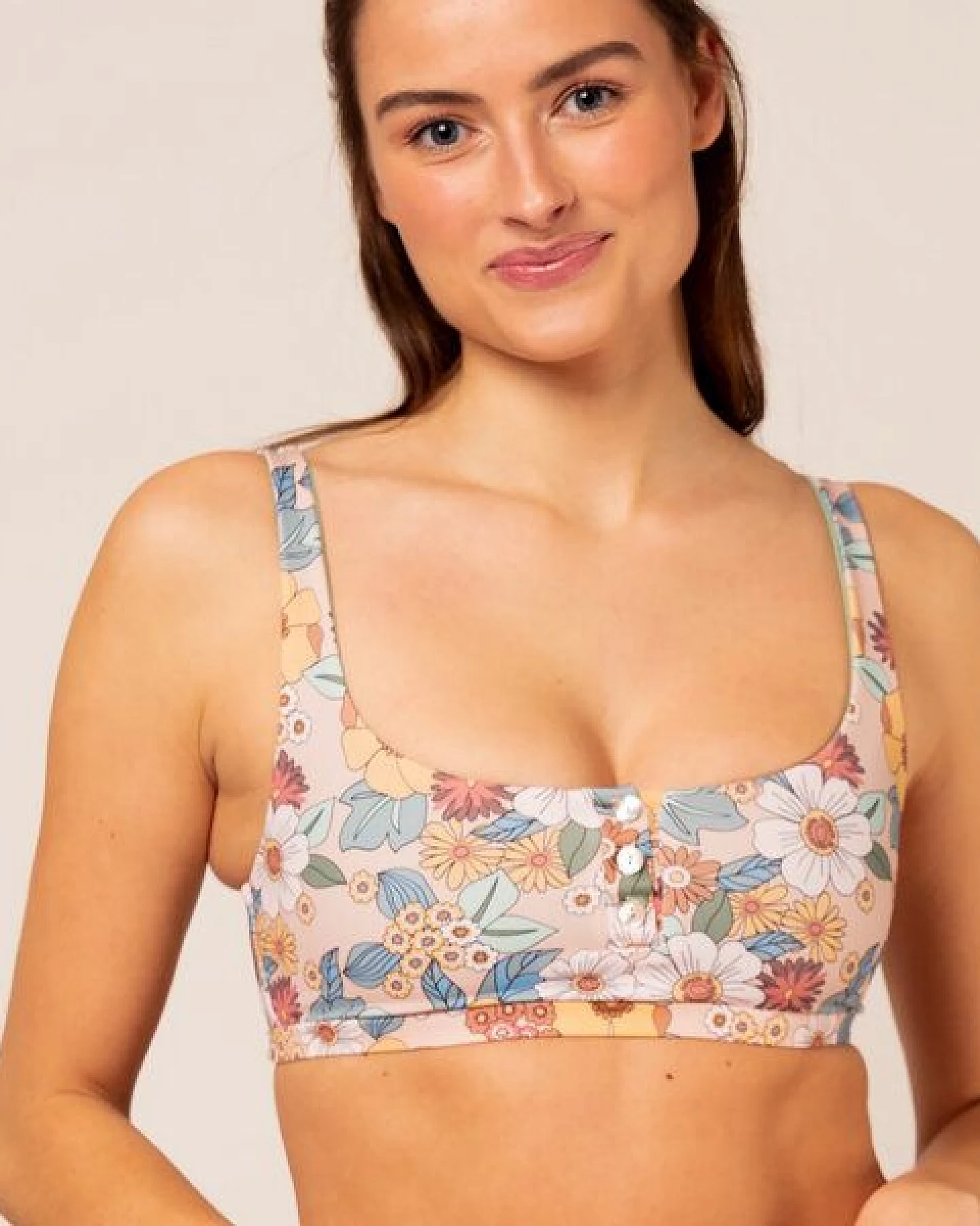 Woodlike Ocean Pearl Button Top - floral boho – Ansicht 2