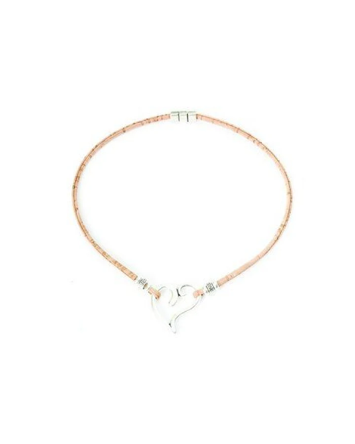 Kork-Deko Außergewöhnliche Kette aus Kork mit Herz-Anhänger