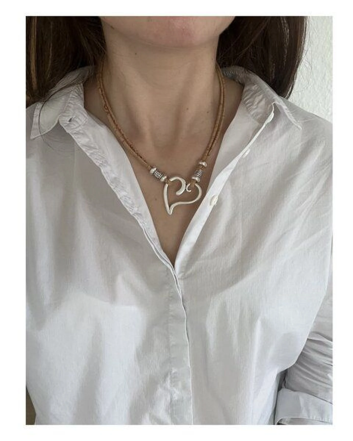 Kork-Deko Außergewöhnliche Kette aus Kork mit Herz-Anhänger – Ansicht 2