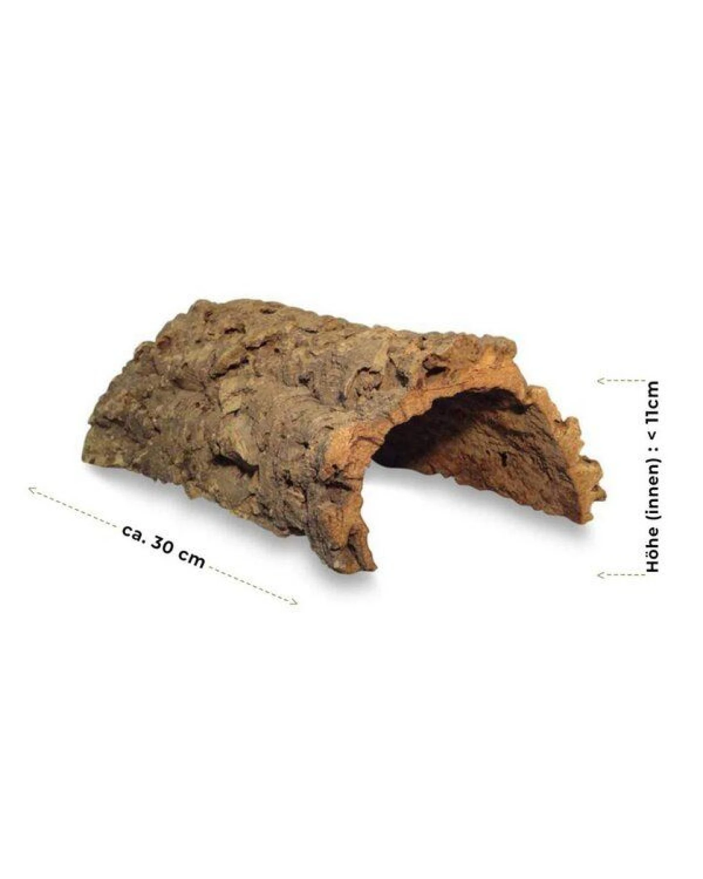 Kork-Deko 30 cm langer Korktunnel (Halbbogen), schmal ⌀ ≤ 11 cm – Ansicht 2