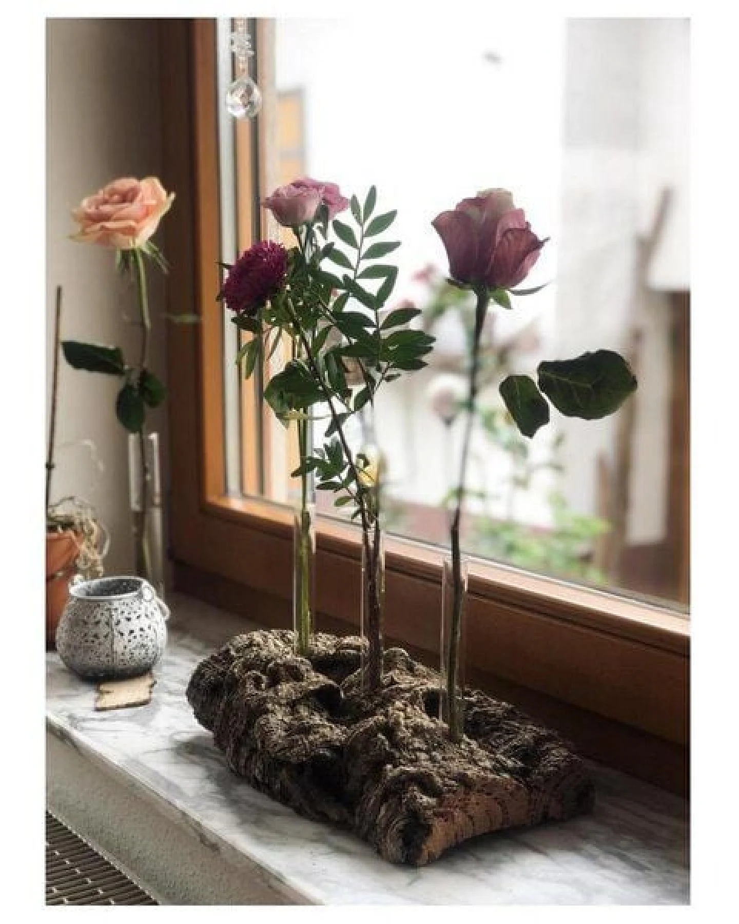 Kork-Deko Korkrinde als Blumen-Vase mit 3 Reagenzgläsern – Ansicht 4