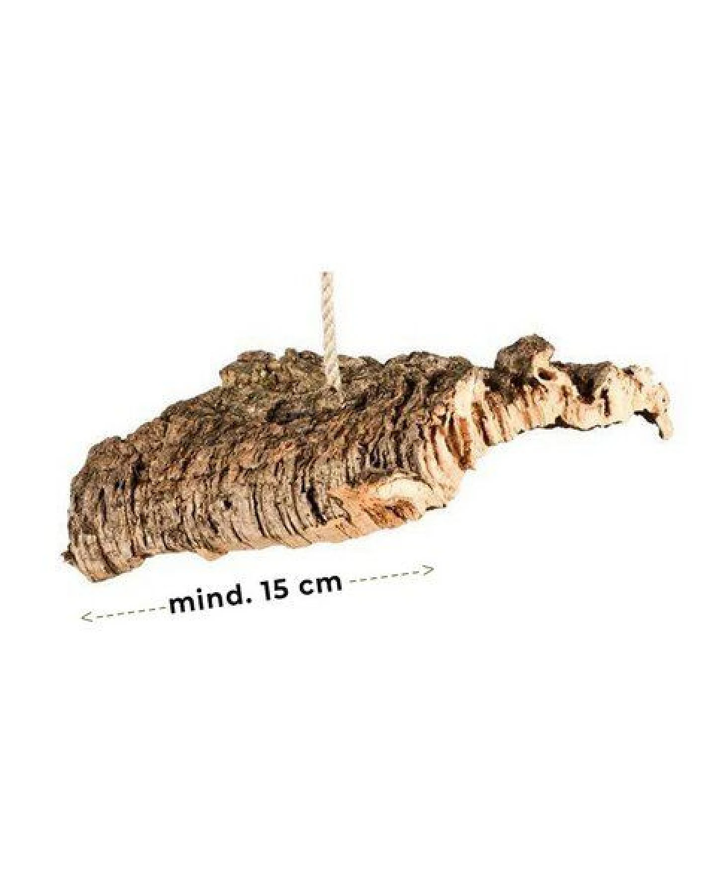 Kork-Deko Vogel-Schaukel aus Naturkork-Rinde, flach 15 cm – Ansicht 2