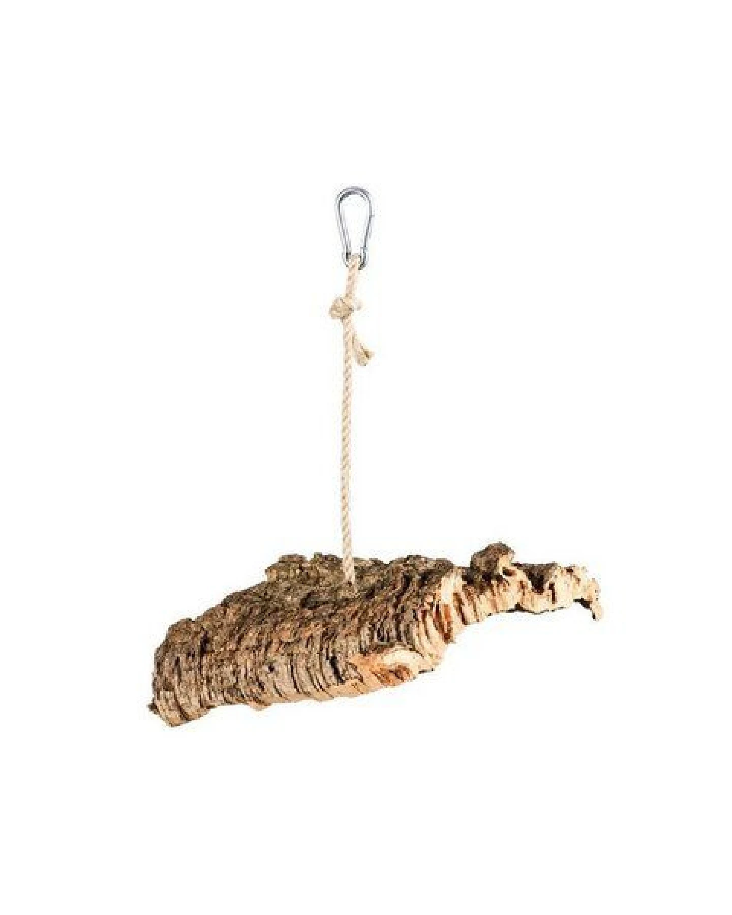 Kork-Deko Vogel-Schaukel aus Naturkork-Rinde, flach 15 cm – Ansicht 3