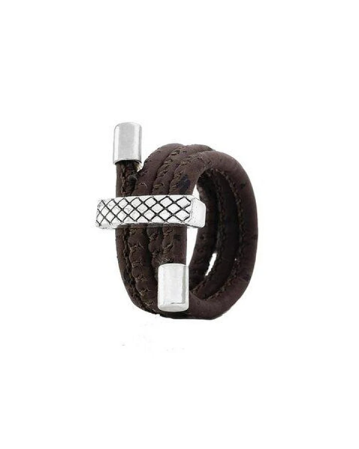 Kork-Deko Exklusiver Kork-Ring mit Applikation, dunkelbraun