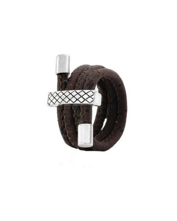 Kork-Deko Exklusiver Kork-Ring mit Applikation, dunkelbraun