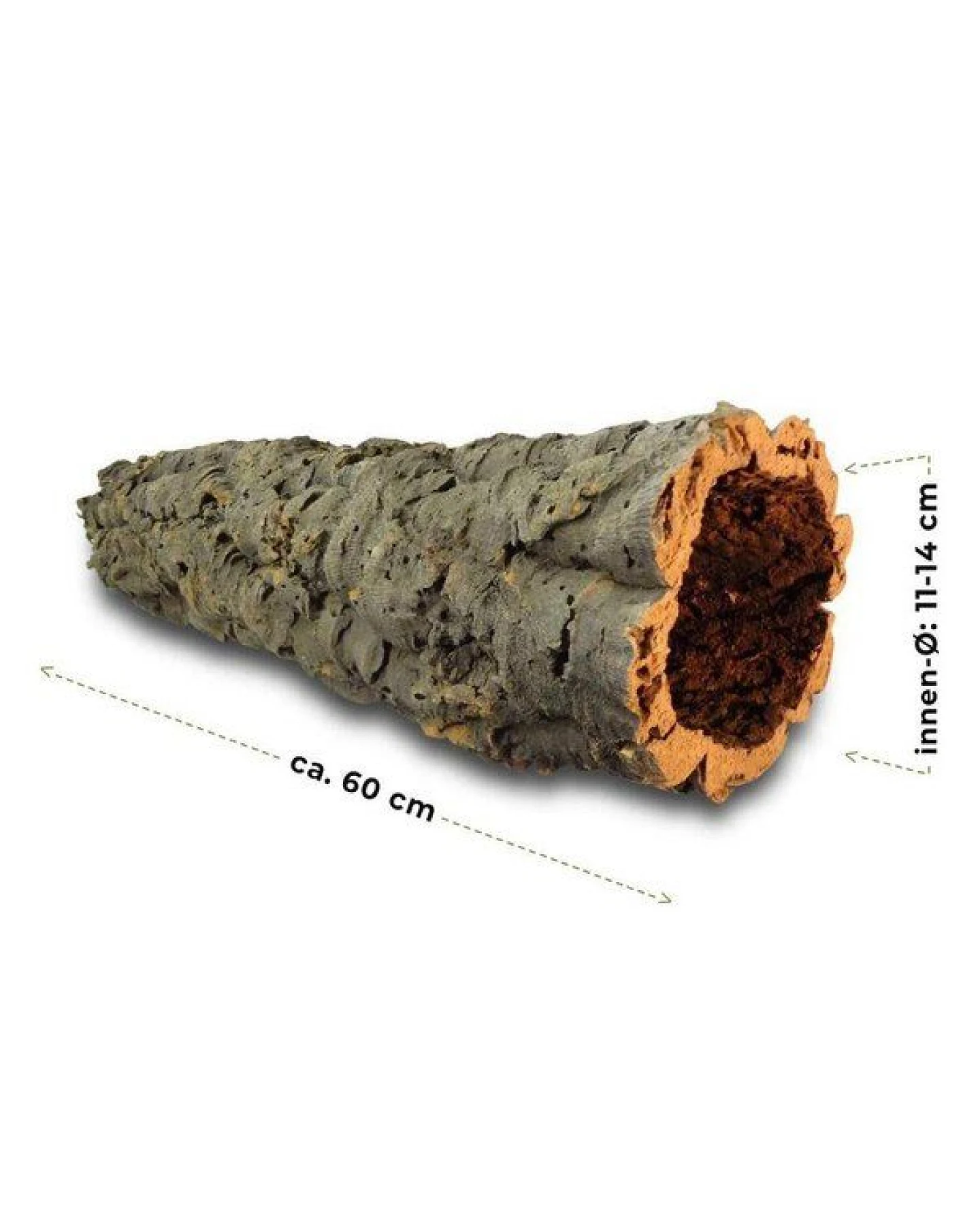 Kork-Deko 60 cm lange XL Korkröhre, schmal ⌀ = 11-14 cm – Ansicht 2