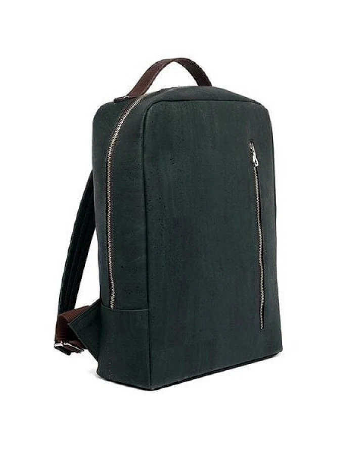 Kork-Deko Business-Rucksack aus Kork - dunkel grün