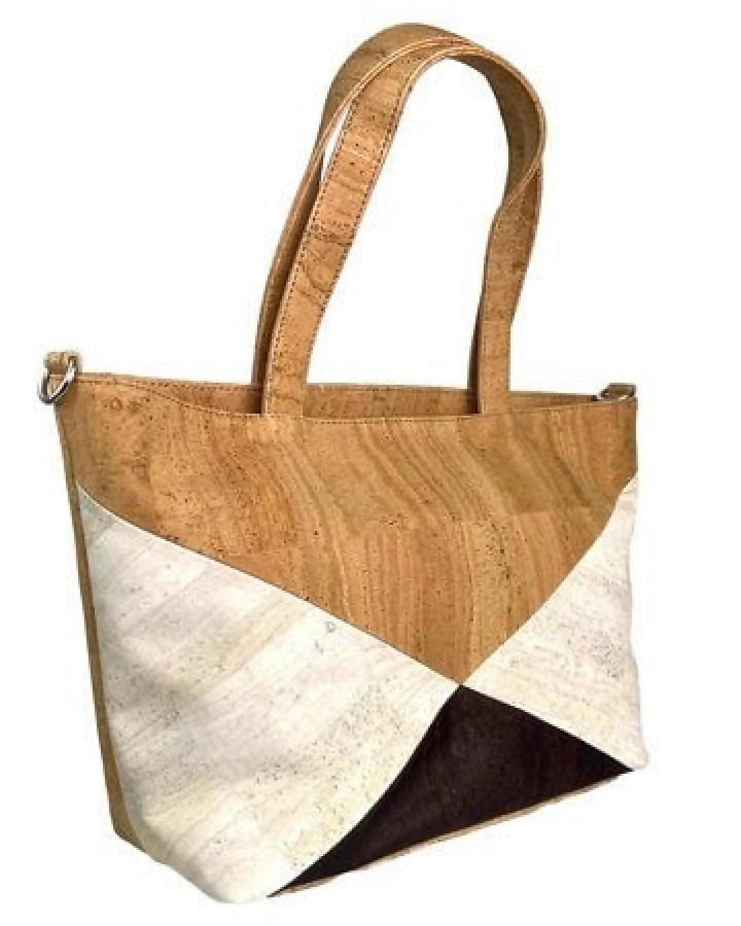 Kork-Deko Kork-Handtasche beige-braun-weiß (Shopper) – Ansicht 4