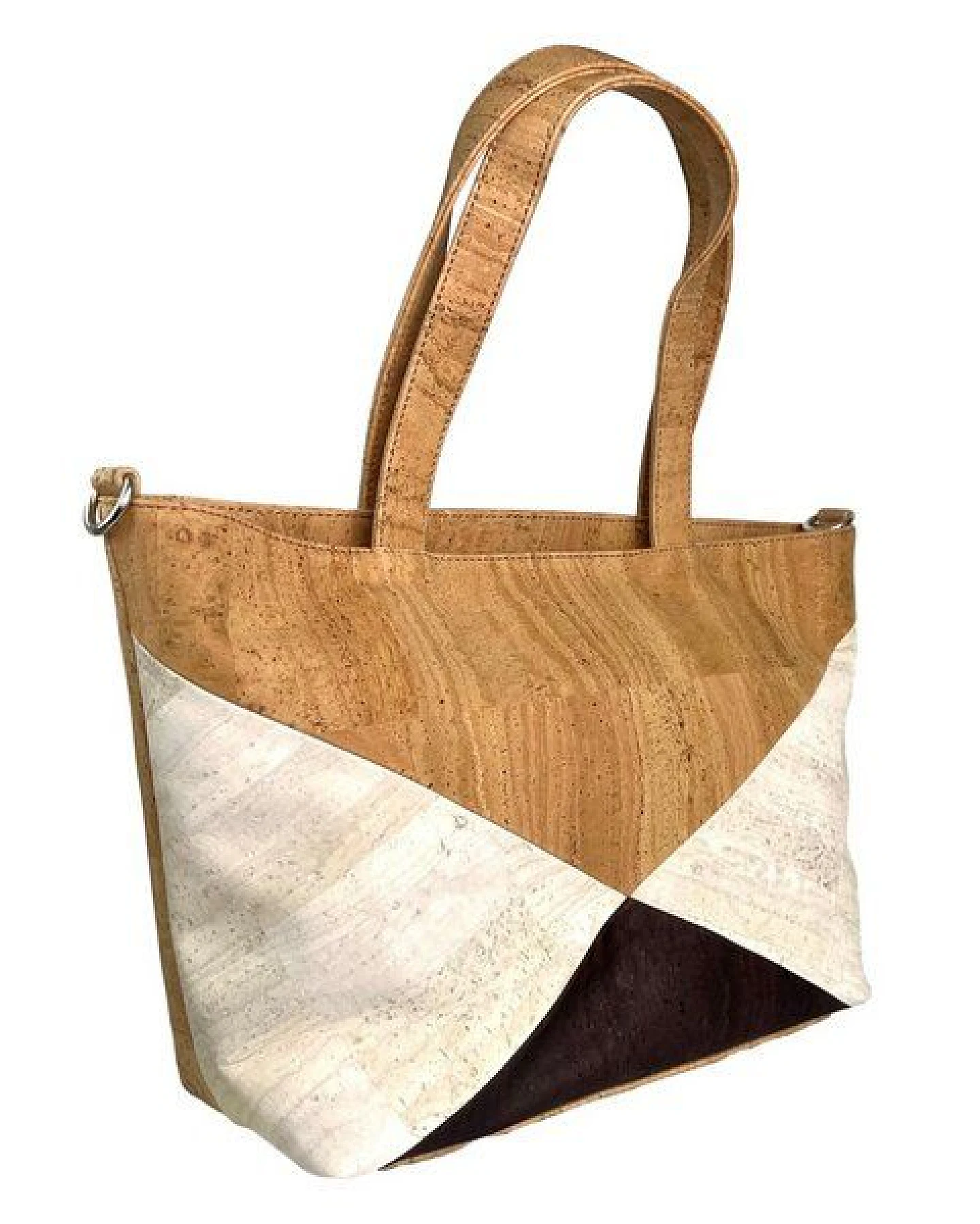 Kork-Deko Kork-Handtasche beige-braun-weiß (Shopper) – Ansicht 4