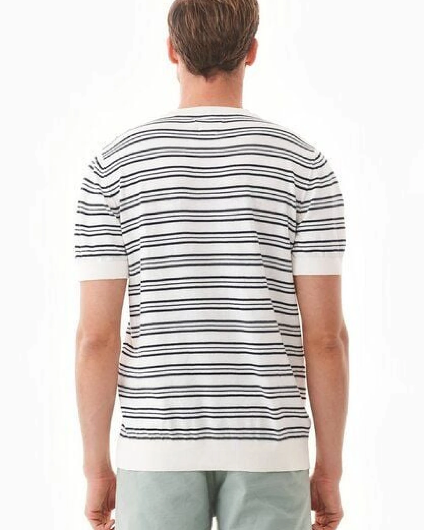 ORGANICATION Feinstrick-T-Shirt aus Bio-Baumwolle mit Streifen – Ansicht 4