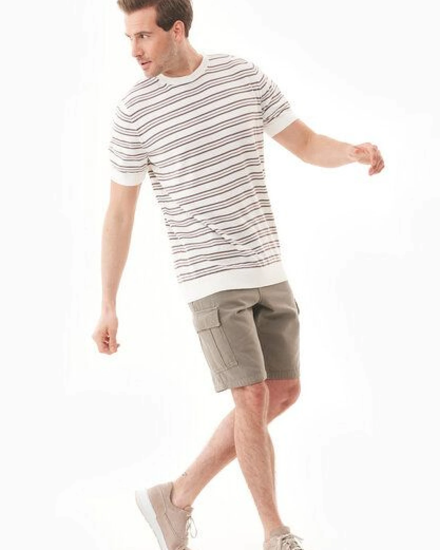 ORGANICATION Feinstrick-T-Shirt aus Bio-Baumwolle mit Streifen – Ansicht 2