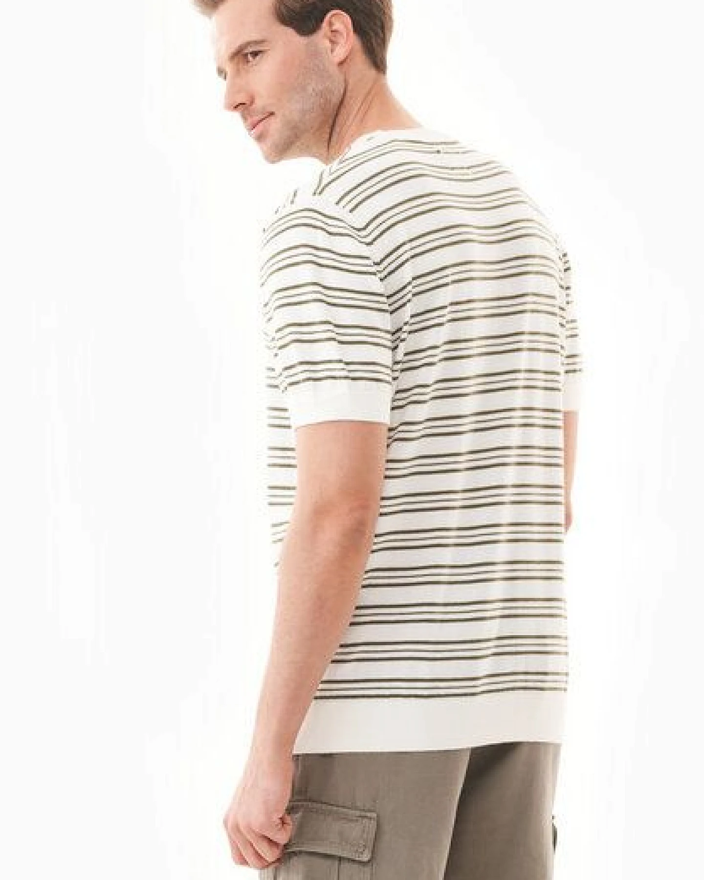 ORGANICATION Feinstrick-T-Shirt aus Bio-Baumwolle mit Streifen – Ansicht 3