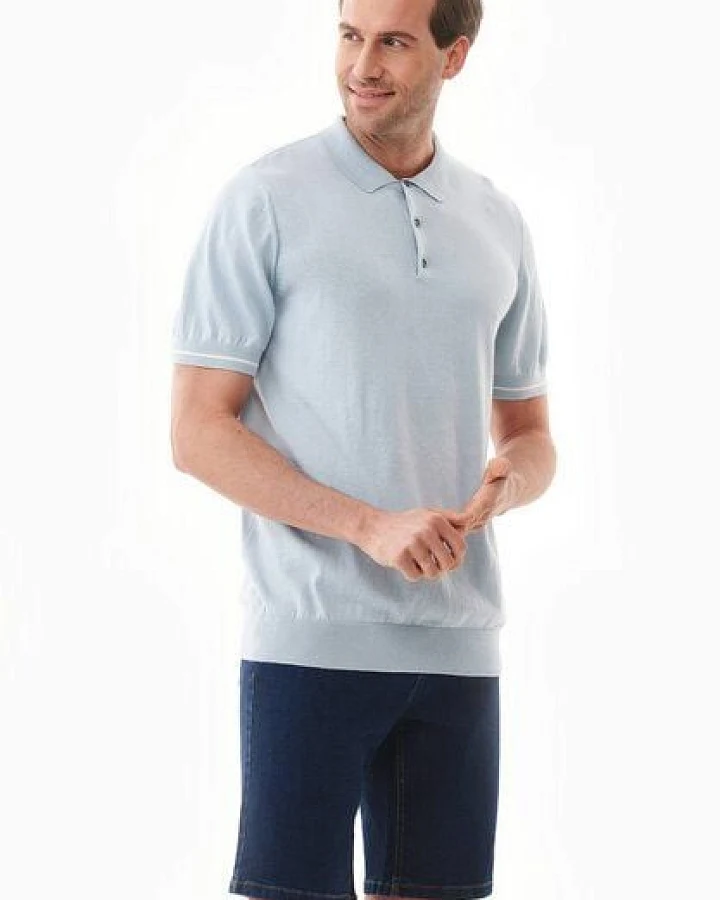 ORGANICATION Strick-Poloshirt aus Bio-Baumwolle
