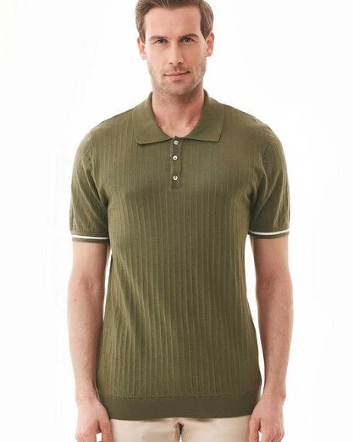 ORGANICATION Strick-Poloshirt aus Bio-Baumwolle