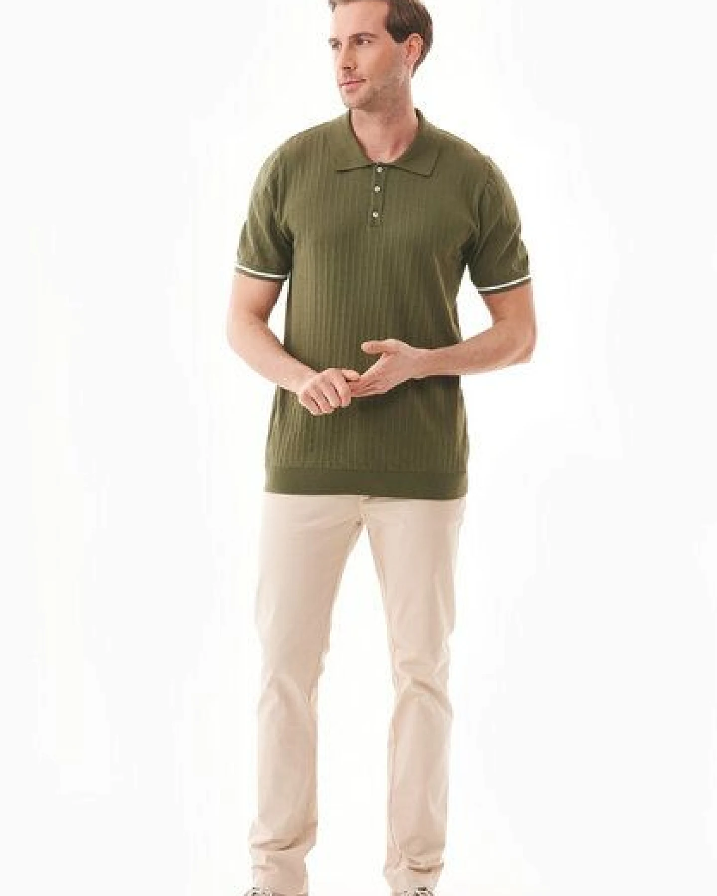 ORGANICATION Strick-Poloshirt aus Bio-Baumwolle – Ansicht 2