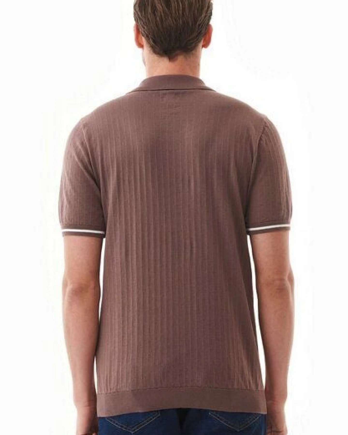 ORGANICATION Strick-Poloshirt aus Bio-Baumwolle – Ansicht 4
