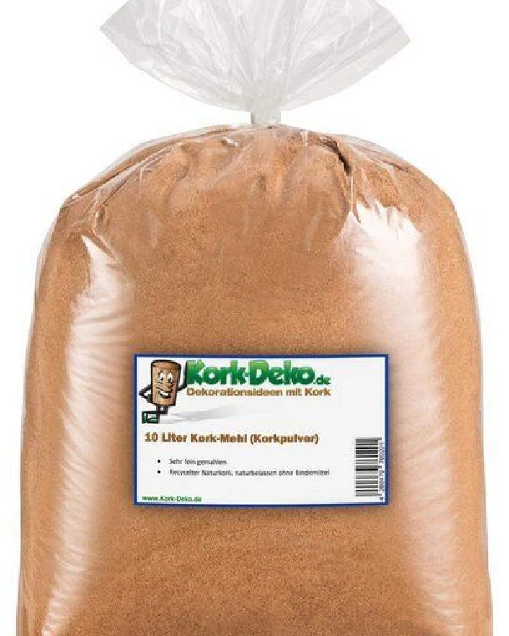 Kork-Deko 10 Liter Korkmehl / Korkpulver / Korkstaub (Korkgranulat sehr fein) (Cork Dust)
