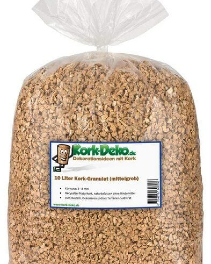 Kork-Deko 10 Liter Korkgranulat, mittlere Körnung (3-8 mm) (Korkschrot)