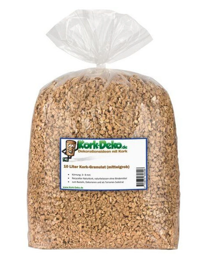 Kork-Deko 10 Liter Korkgranulat, mittlere Körnung (3-8 mm) (Korkschrot)