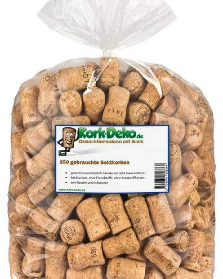 Kork-Deko 250 Stück gebrauchte Sekt-Korken (Sektkorken)