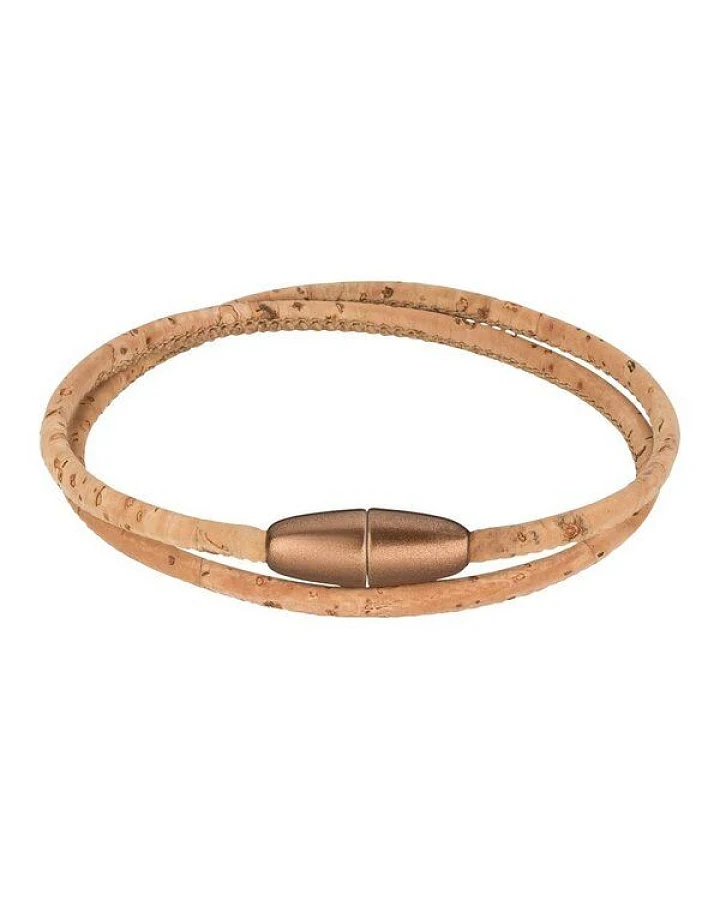 Kork-Deko Filigranes Korkarmband mit Magnetverschluss für Damen naturfarben/ bronze