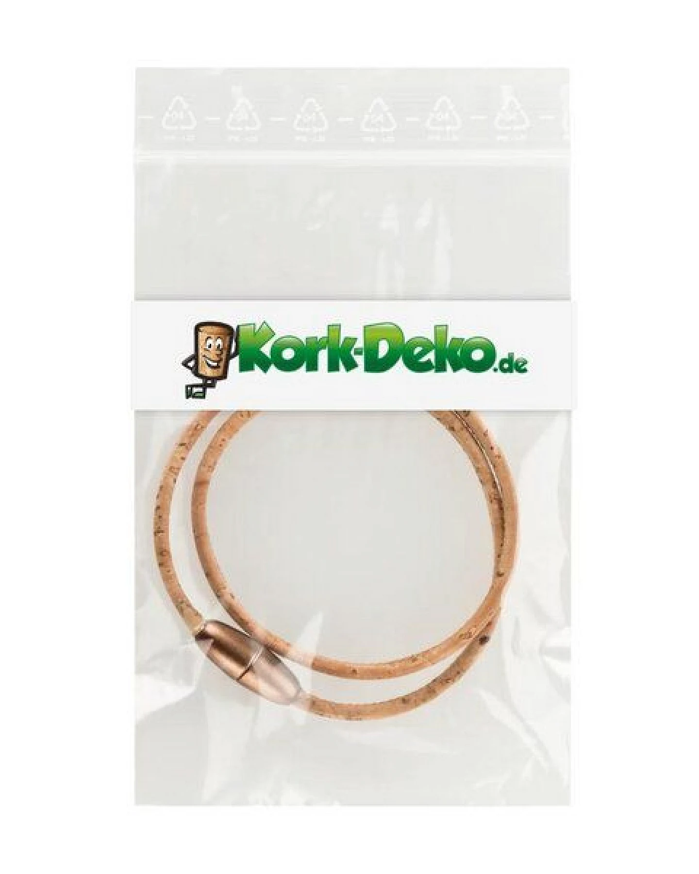 Kork-Deko Filigranes Korkarmband mit Magnetverschluss für Damen naturfarben/ bronze – Ansicht 4