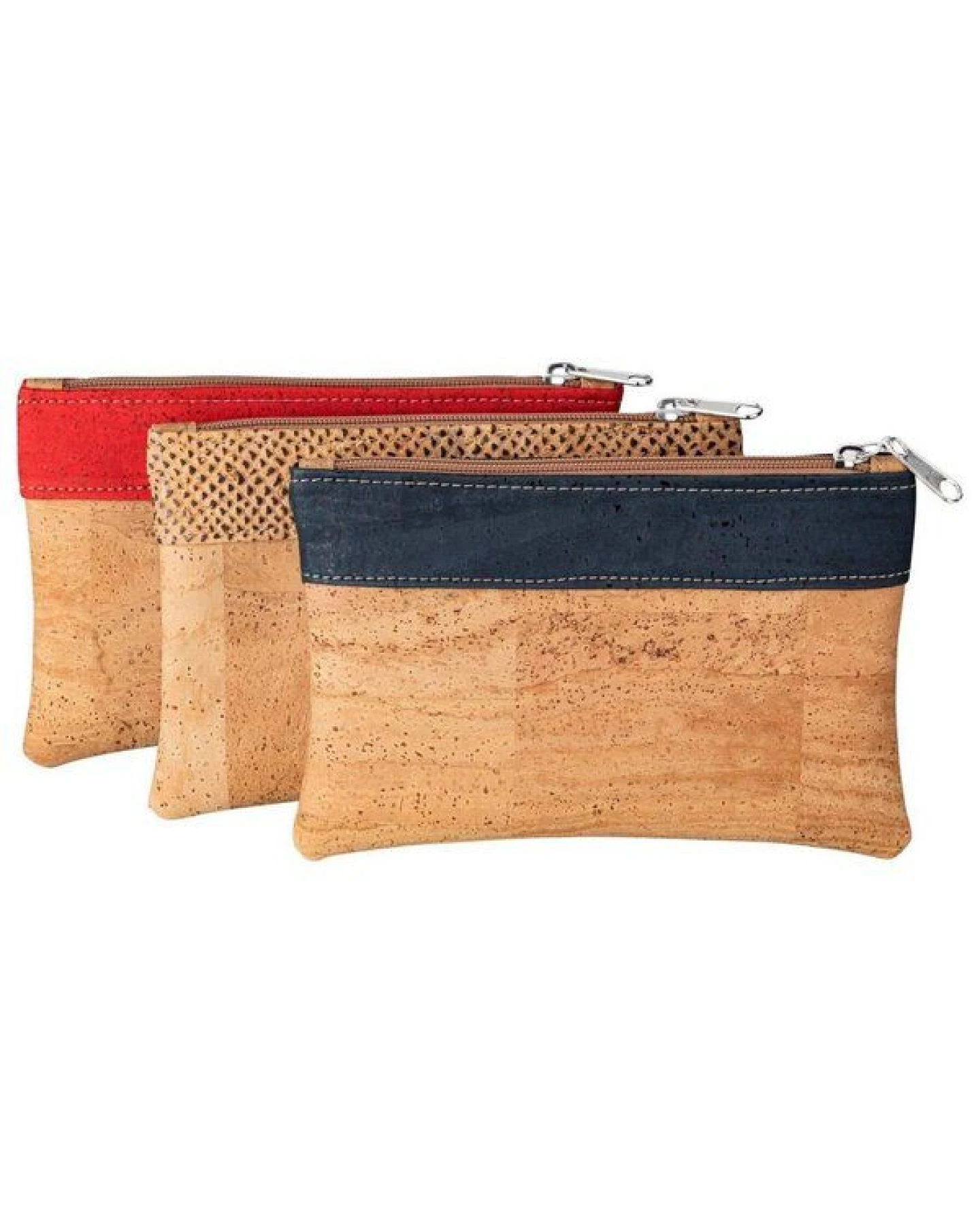Kork-Deko Kleine Kork-Tasche / kleine Clutch / Etui / großes Portemonnaie, beige blau – Ansicht 2