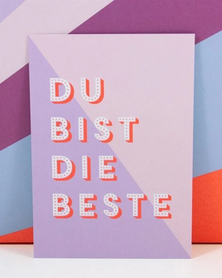 Bow & Hummingbird Postkarte "Du bist die Beste"