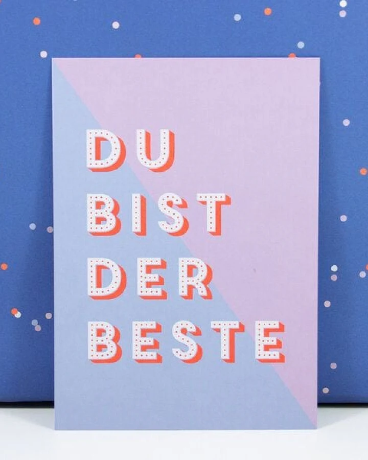 Bow & Hummingbird Postkarte "Du bist der Beste"