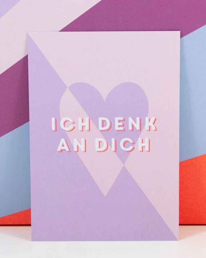 Bow & Hummingbird Postkarte "Ich denk an Dich"