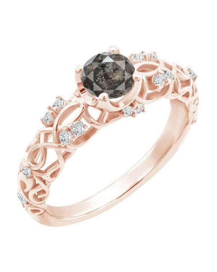 Eppi Verlobungsring im Vintage-Stil mit einem Salt and Pepper Diamanten Chantal