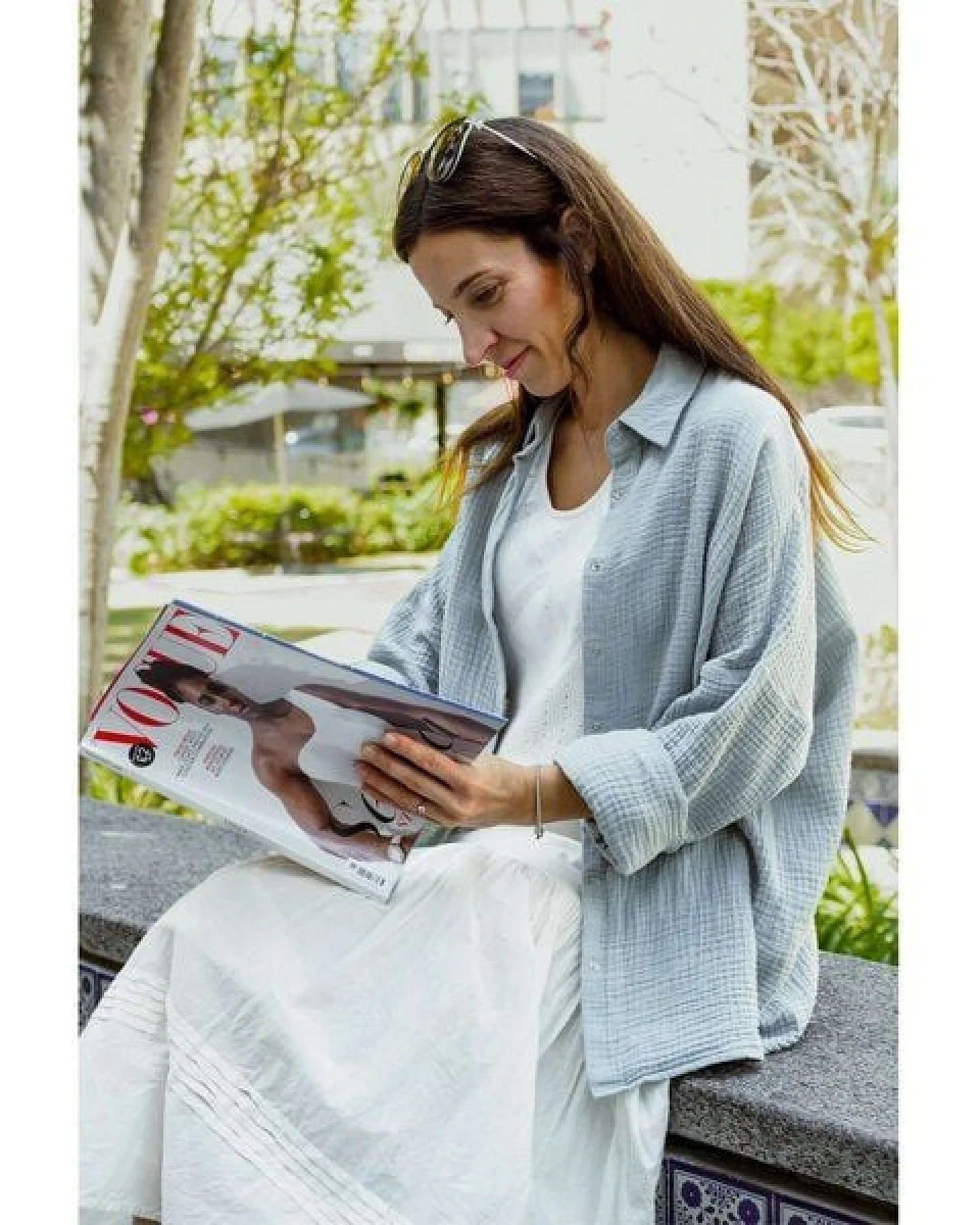 Hutch&Putch Musselin Oversize Bluse - Klassische Bluse - Langarmbluse aus 100% Bio-Baumwolle – Ansicht 3