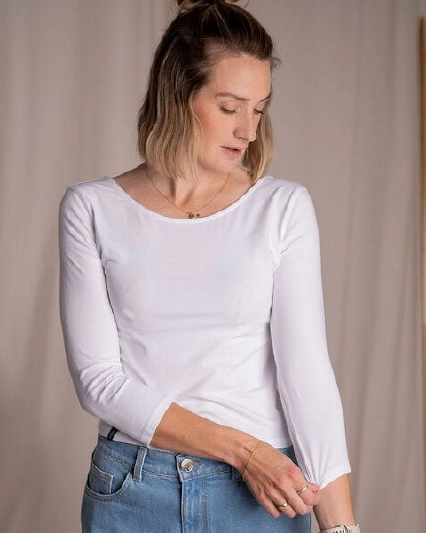 Vresh Clothing Vloria, 3/4 Top mit Rückenausschnitt aus Biobaumwolle – Ansicht 4