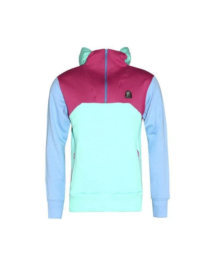 FÄDD Unisex Sweatjacke/ Hoodie/ Zipper aus Bio-Baumwolle Blau/Rot/Türkis