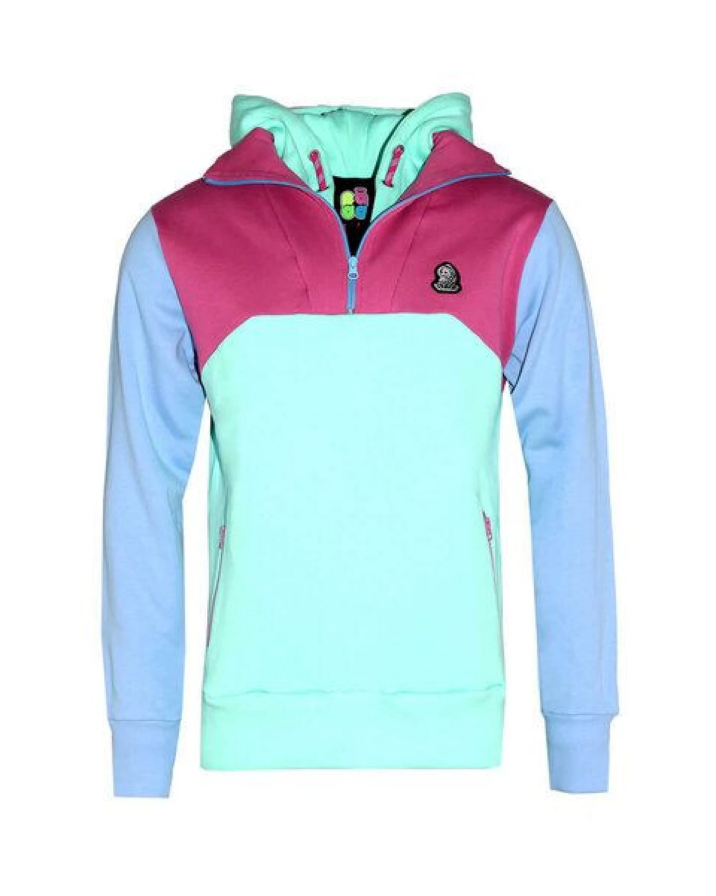 FÄDD Unisex Sweatjacke/ Hoodie/ Zipper aus Bio-Baumwolle Blau/Rot/Türkis – Ansicht 2