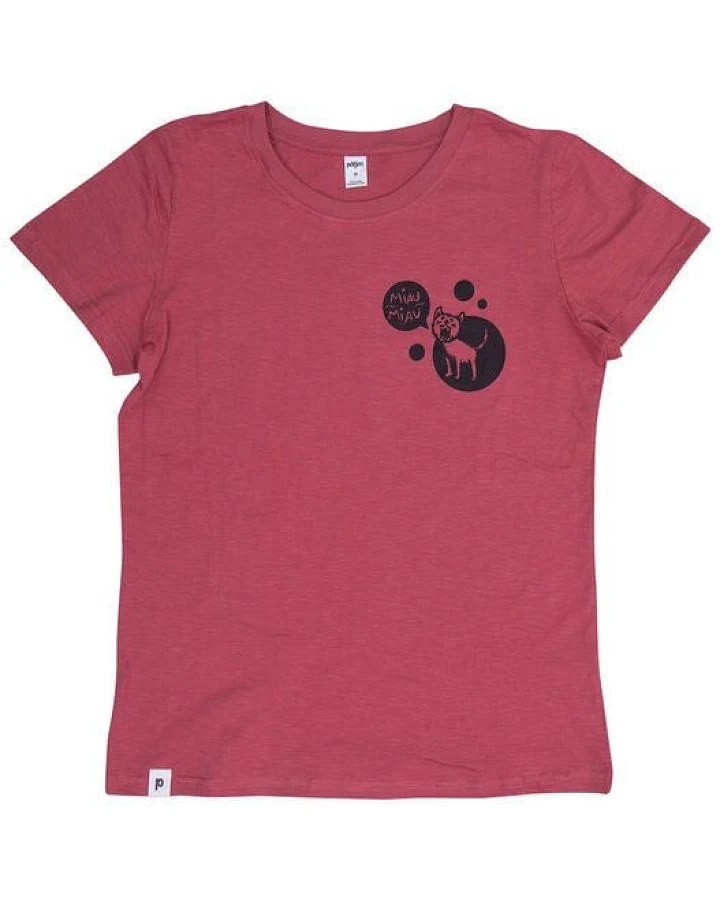 päfjes Miau Miau Katze - Damen Shirt - fair gehandelt - Bio - Rot