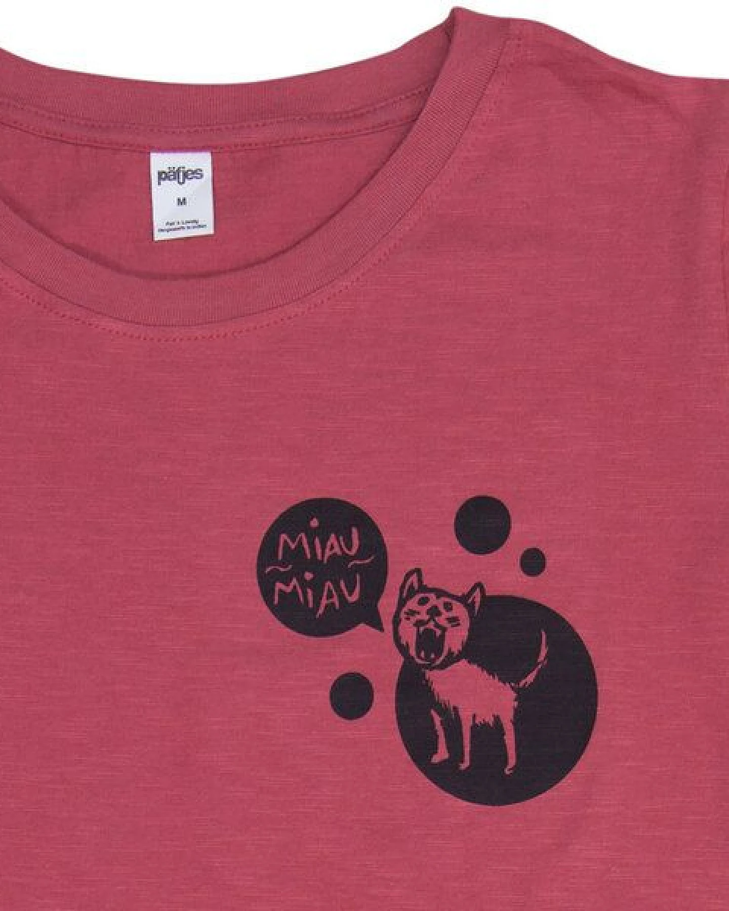 päfjes Miau Miau Katze - Damen Shirt - fair gehandelt - Bio - Rot – Ansicht 3