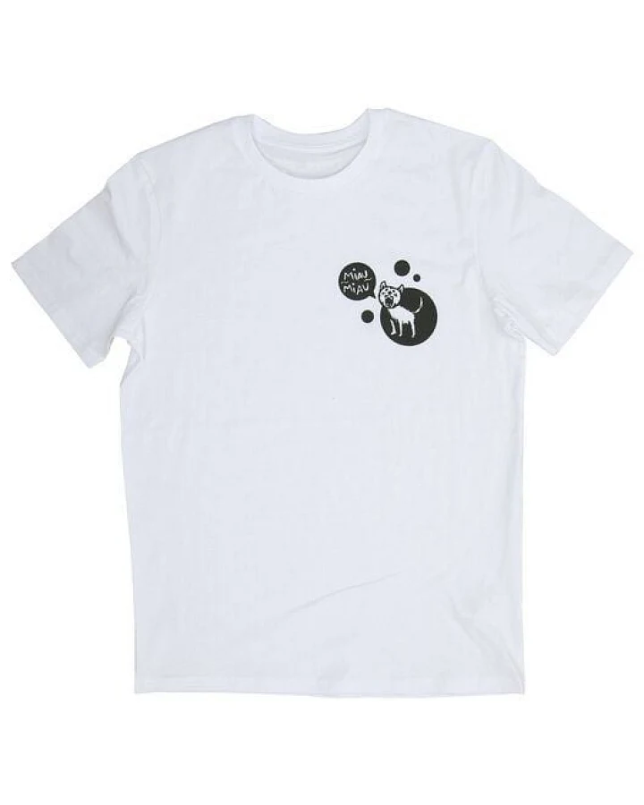päfjes Miau Miau Katze - Herren Shirt - fair gehandelt - Bio - White