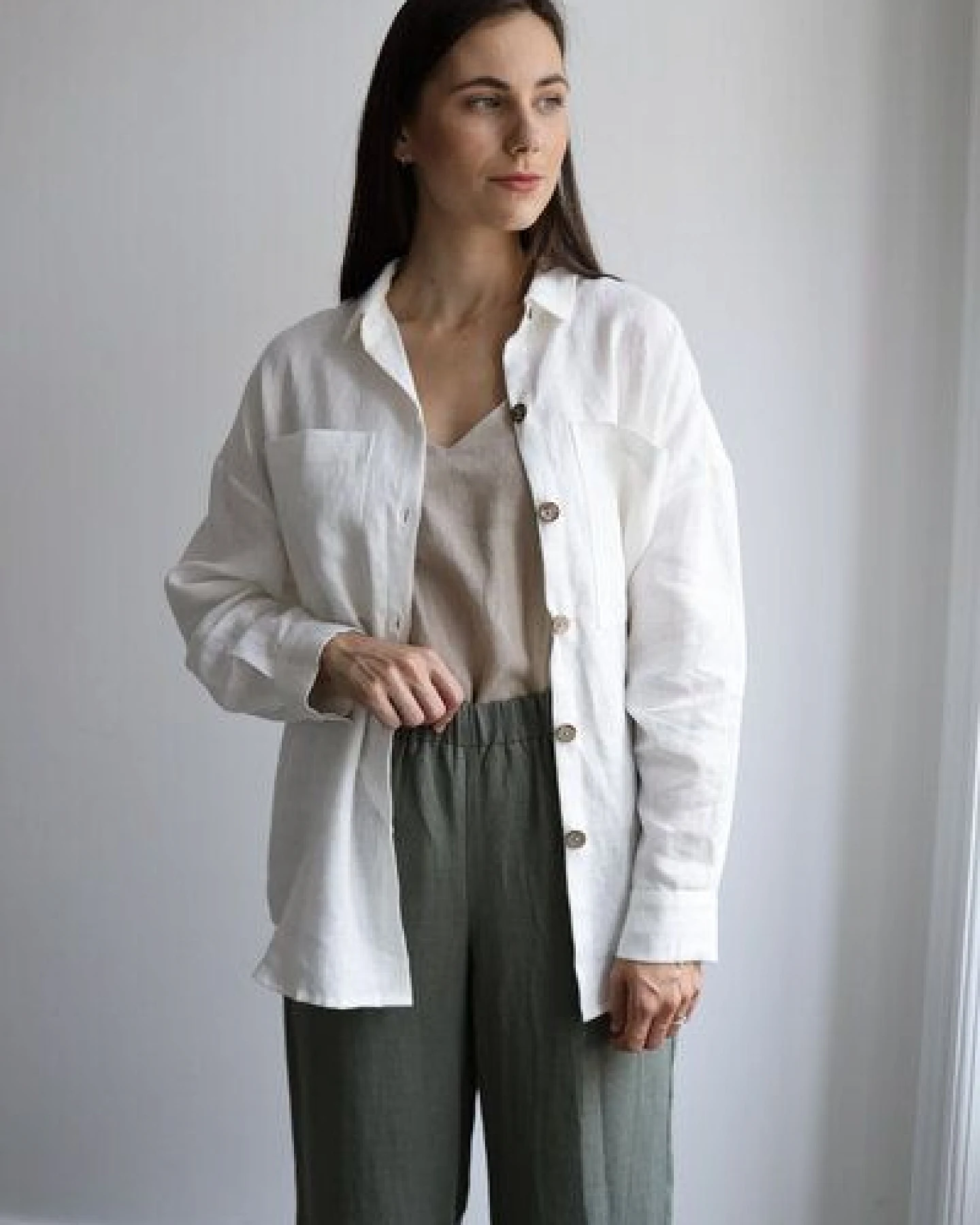 gust. Damen Weite Leinenhosen - Culotte - Linen trousers - 100% Bio-Leinen – Ansicht 2