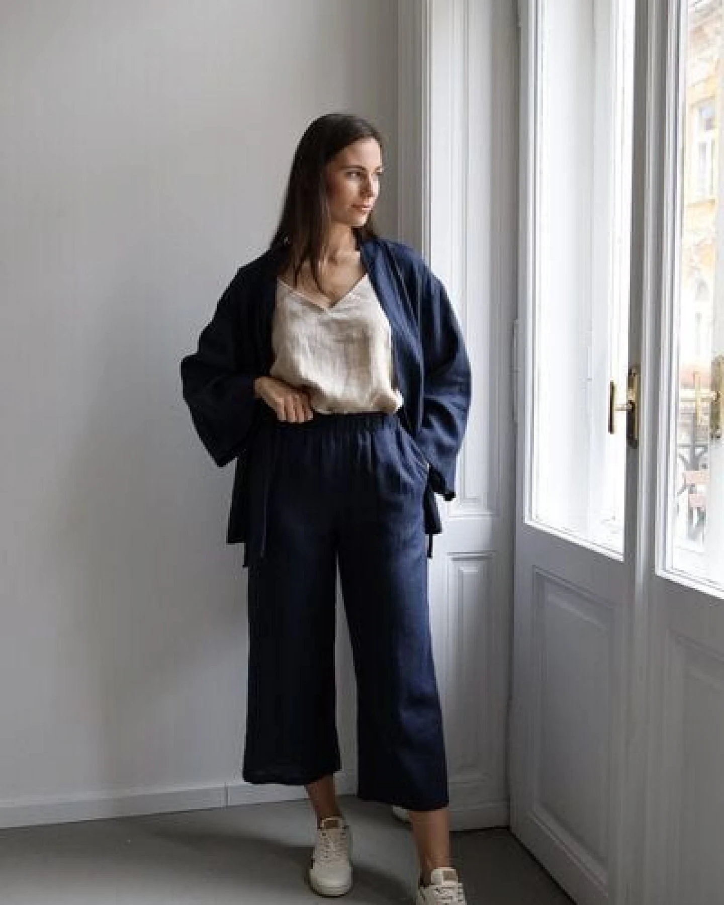 gust. Damen Weite Leinenhosen - Culotte - Linen trousers - 100% Bio-Leinen – Ansicht 3