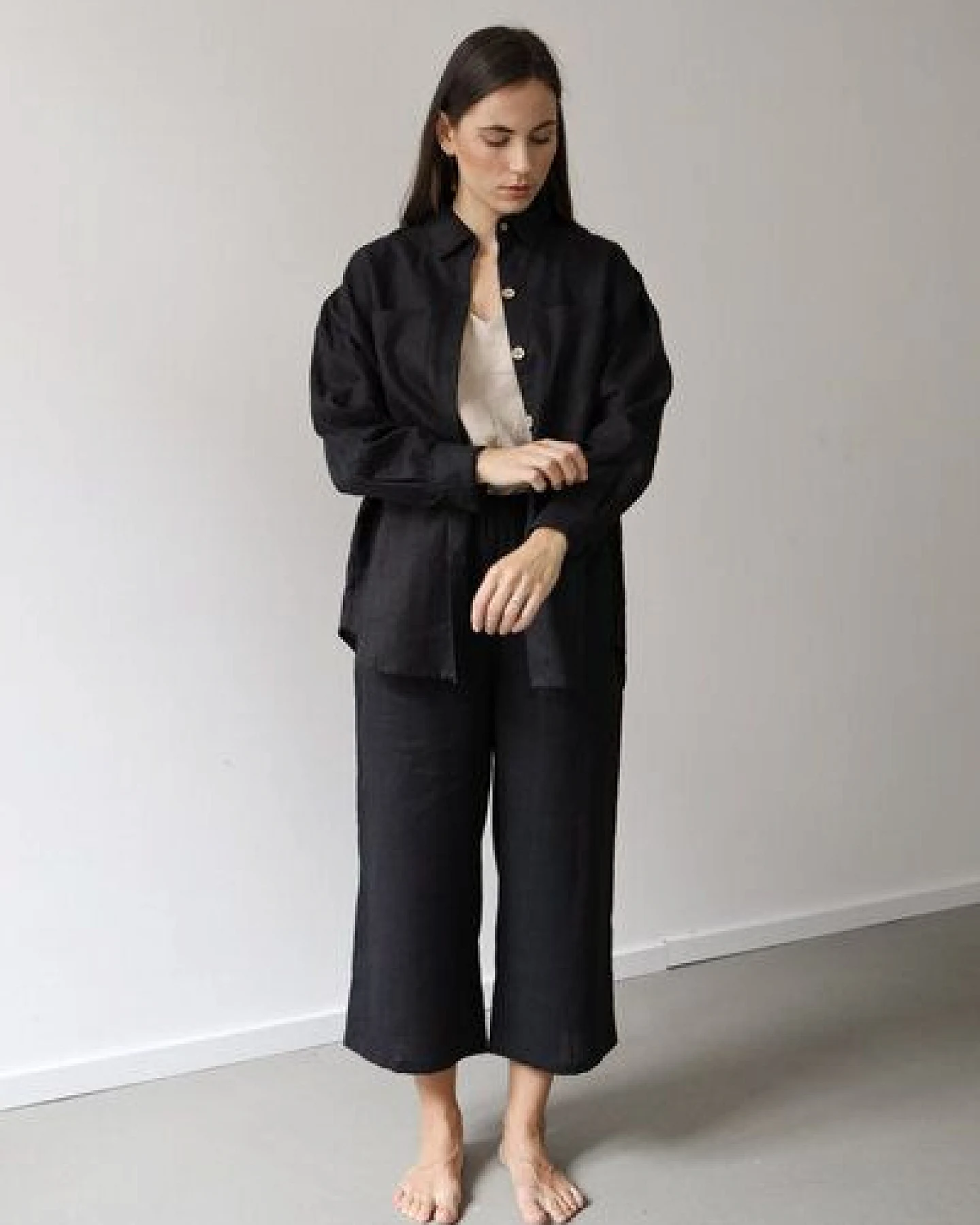gust. Damen Weite Leinenhosen - Culotte - Linen trousers - 100% Bio-Leinen – Ansicht 2