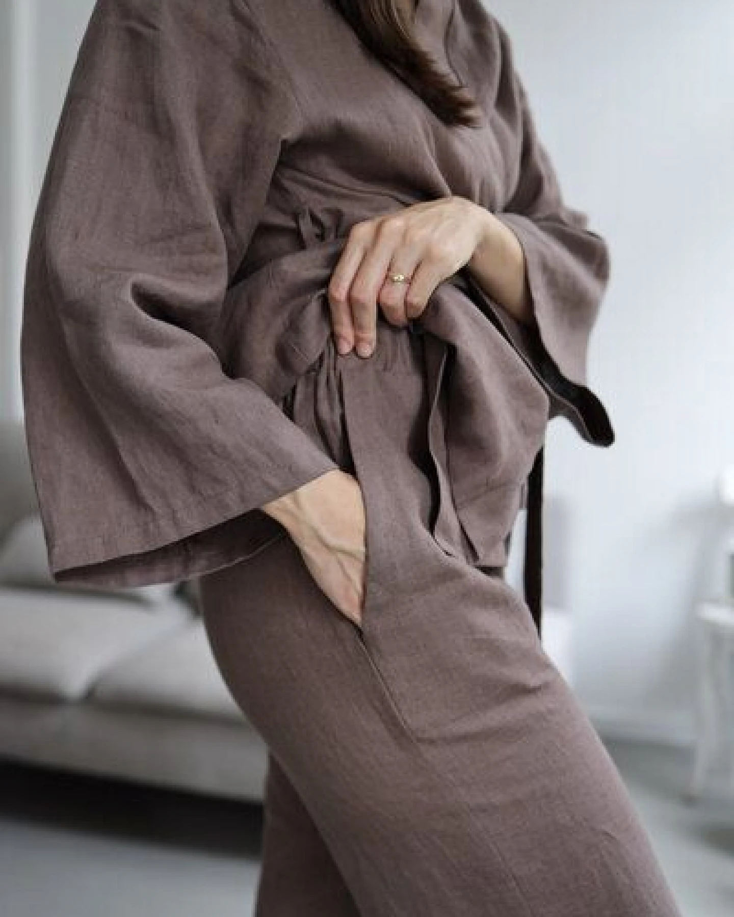 gust. Damen Weite Leinenhosen - Culotte - Linen trousers - 100% Bio-Leinen – Ansicht 2