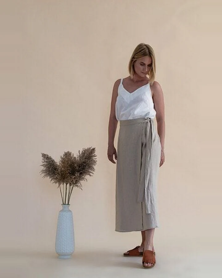 gust. Leinen-Wickelrock - Linen Wrap Skirt - 100% Bio-Leinen