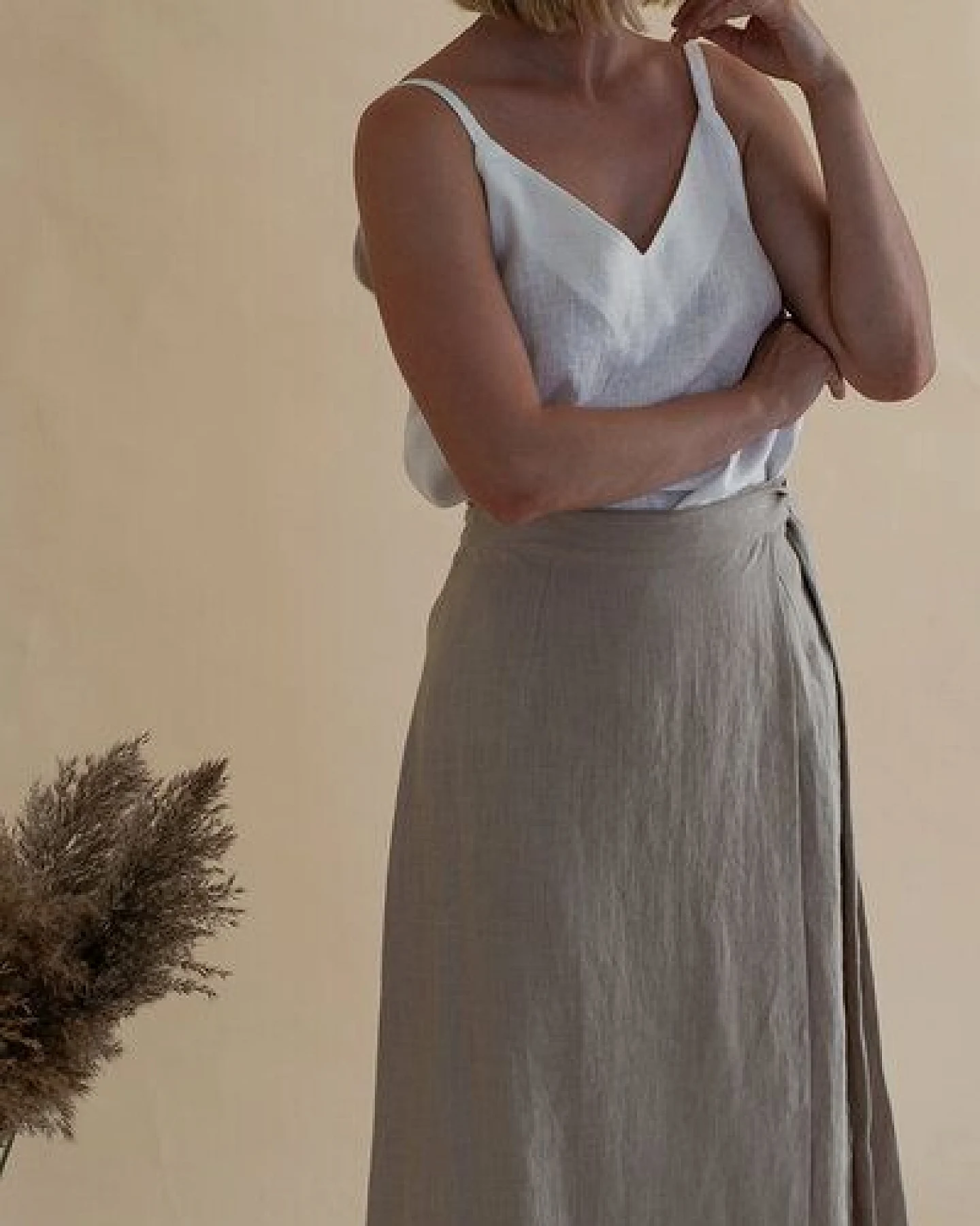gust. Leinen-Wickelrock - Linen Wrap Skirt - 100% Bio-Leinen – Ansicht 3