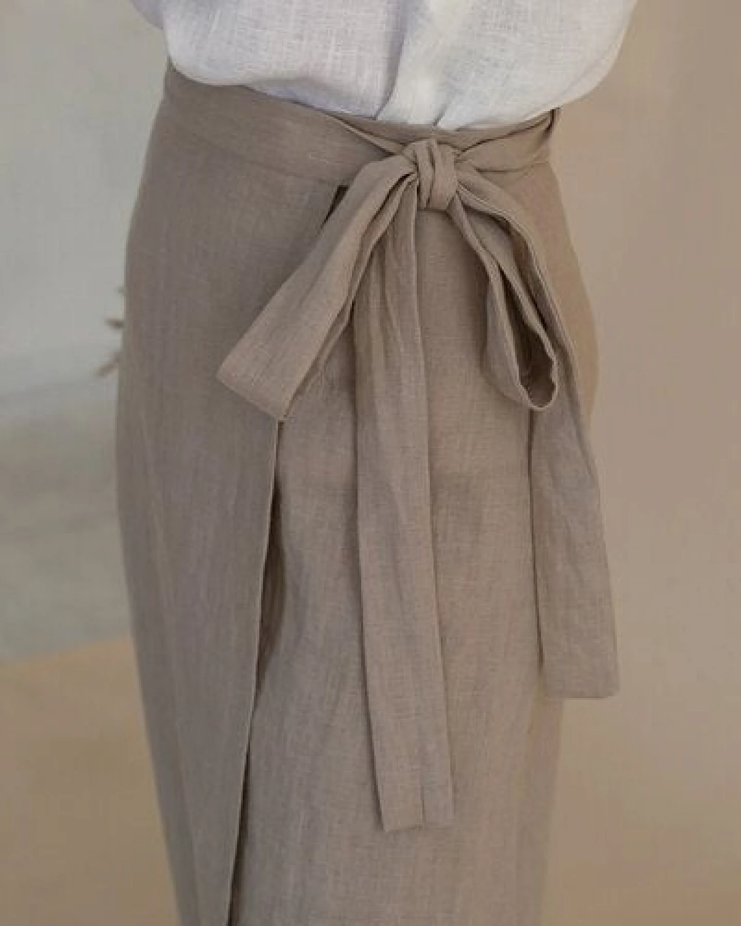 gust. Leinen-Wickelrock - Linen Wrap Skirt - 100% Bio-Leinen – Ansicht 4