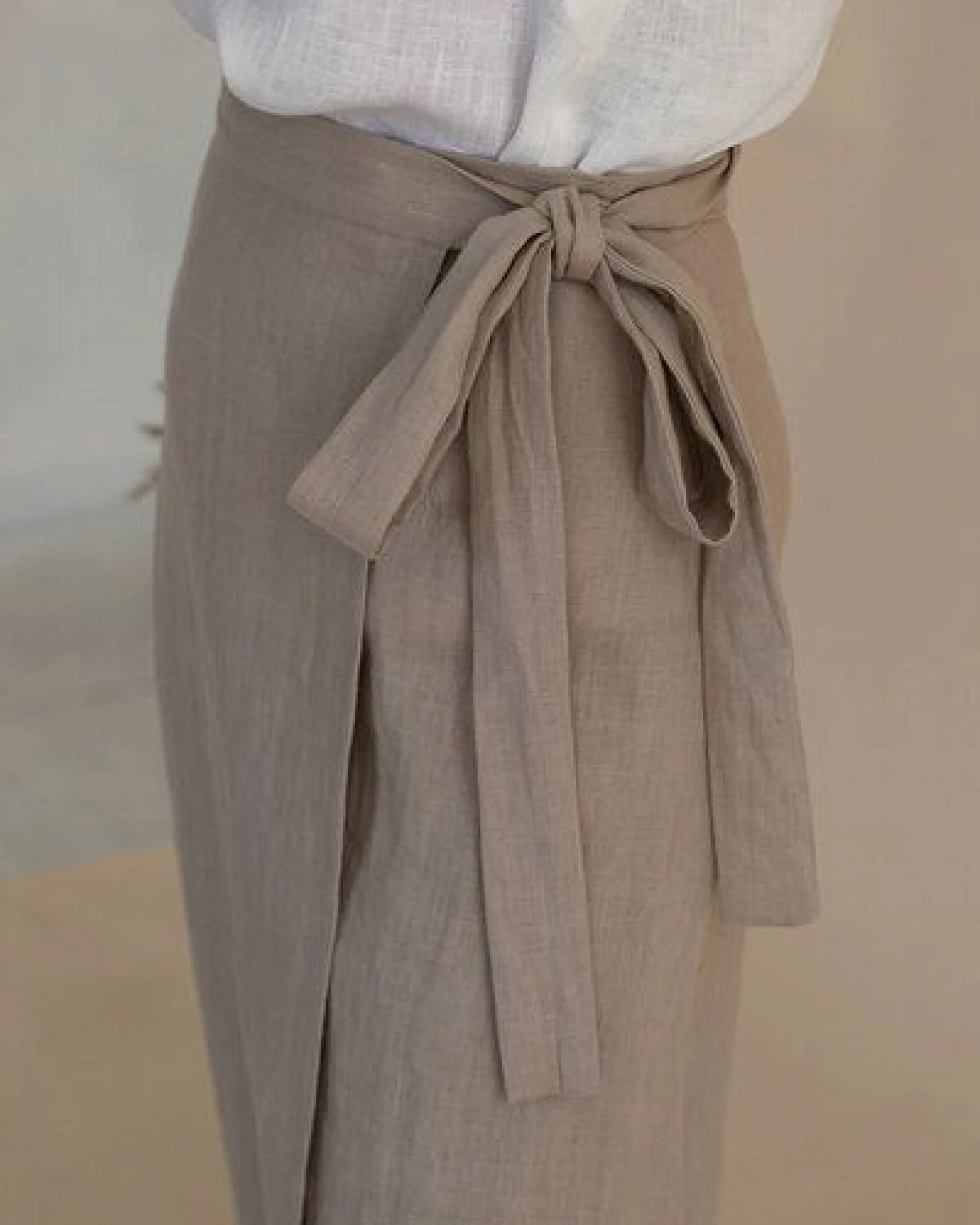 gust. Leinen-Wickelrock - Linen Wrap Skirt - 100% Bio-Leinen – Ansicht 4