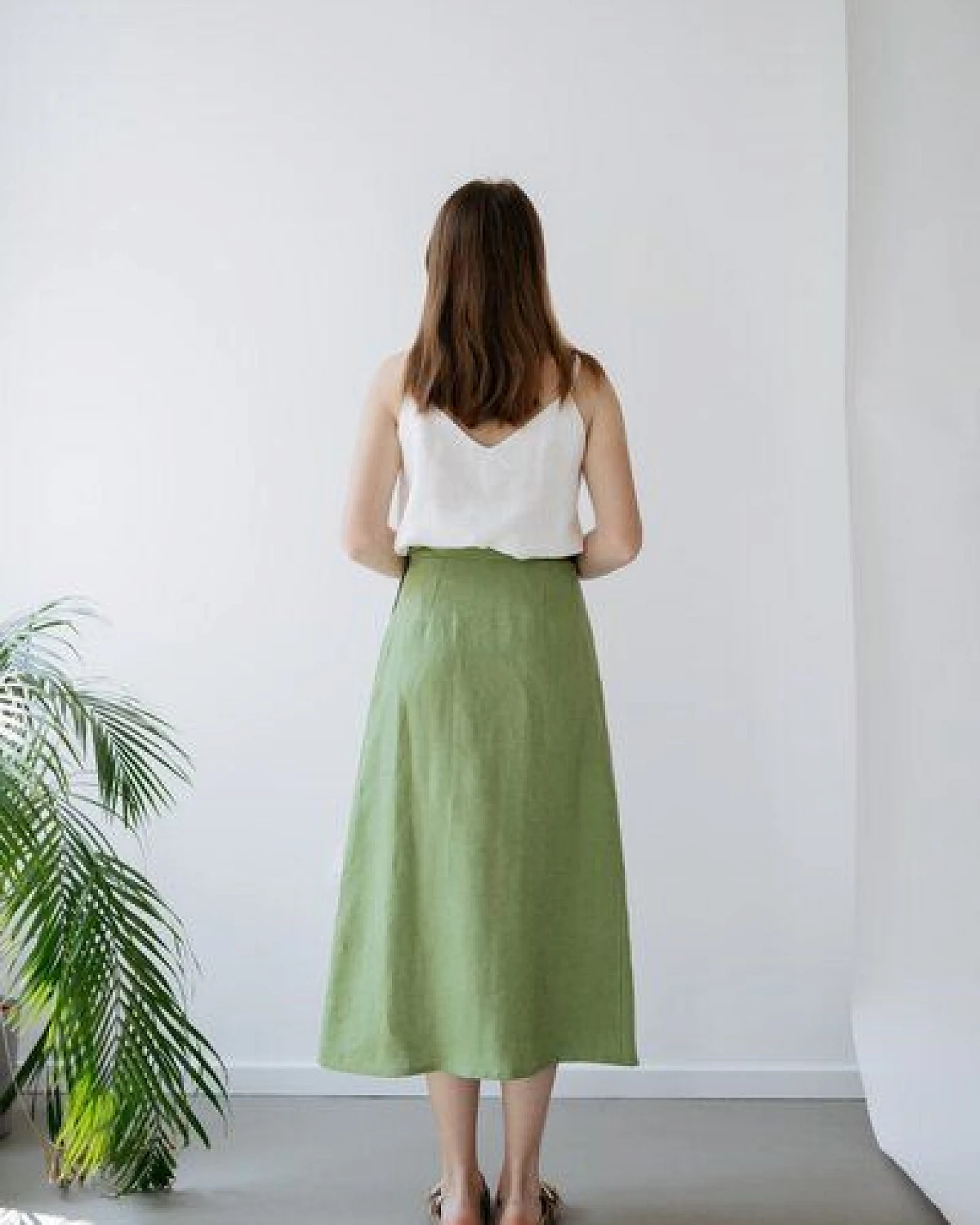 gust. Leinen-Wickelrock - Linen Wrap Skirt - 100% Bio-Leinen – Ansicht 2