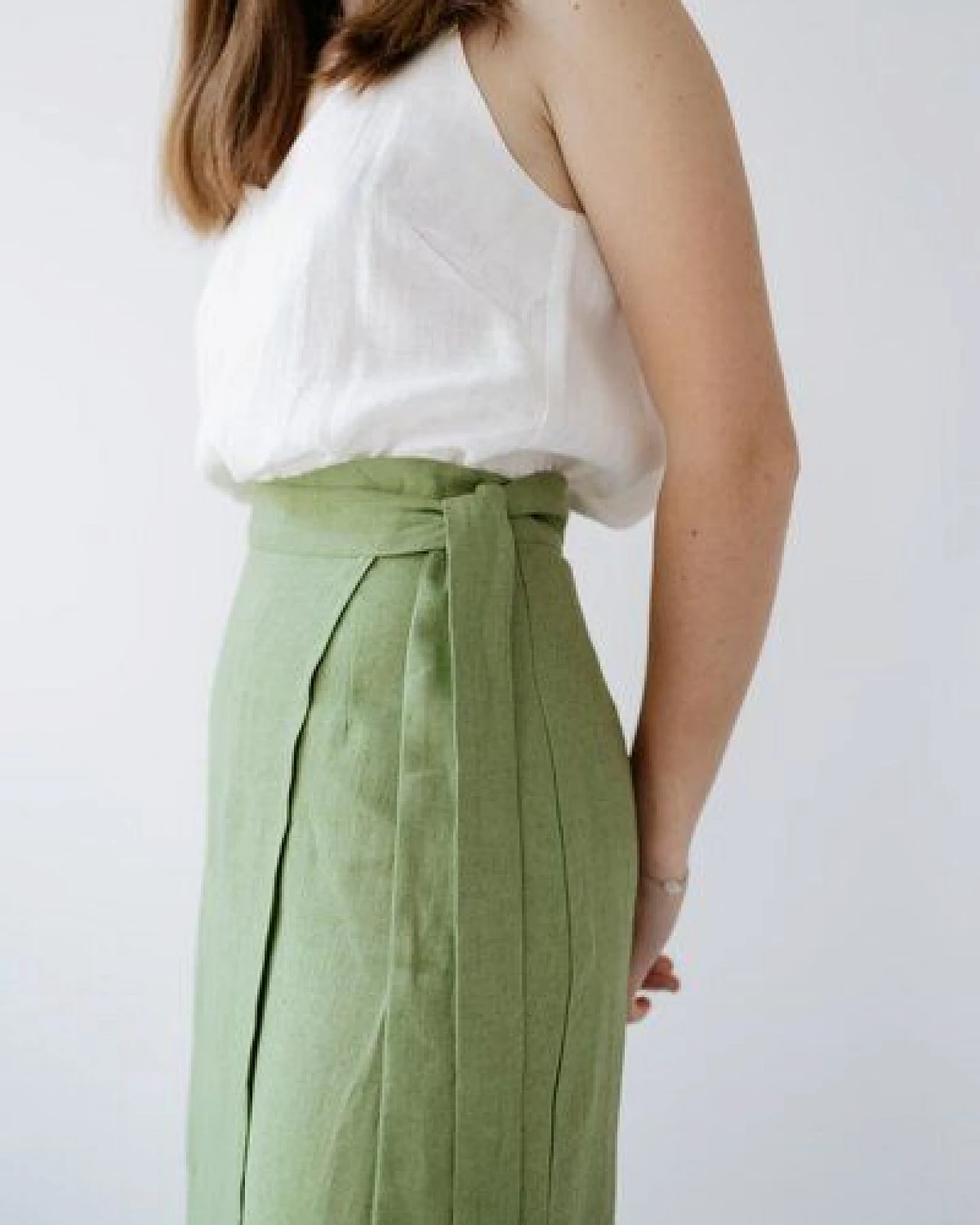 gust. Leinen-Wickelrock - Linen Wrap Skirt - 100% Bio-Leinen – Ansicht 3
