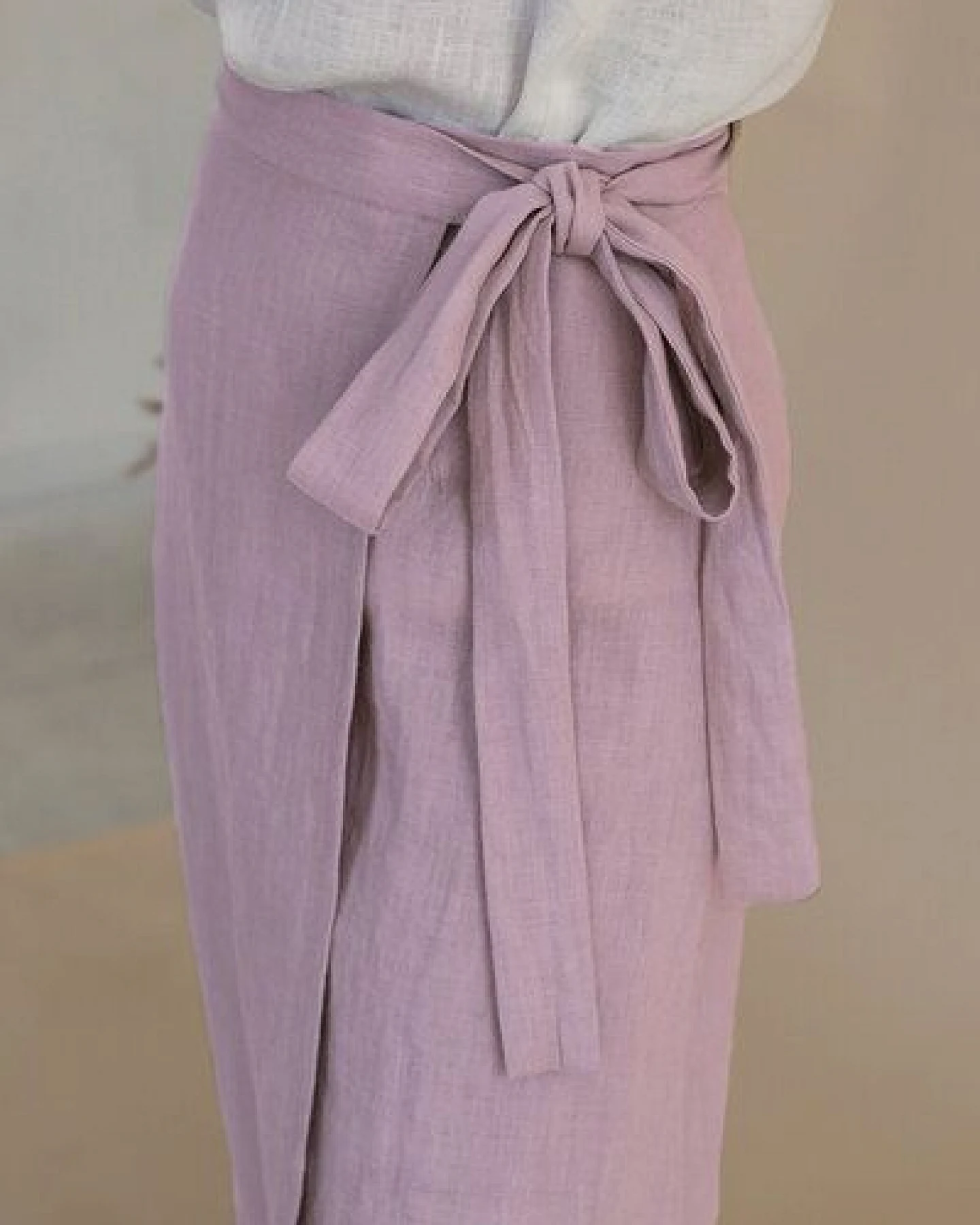 gust. Leinen-Wickelrock - Linen Wrap Skirt - 100% Bio-Leinen – Ansicht 2