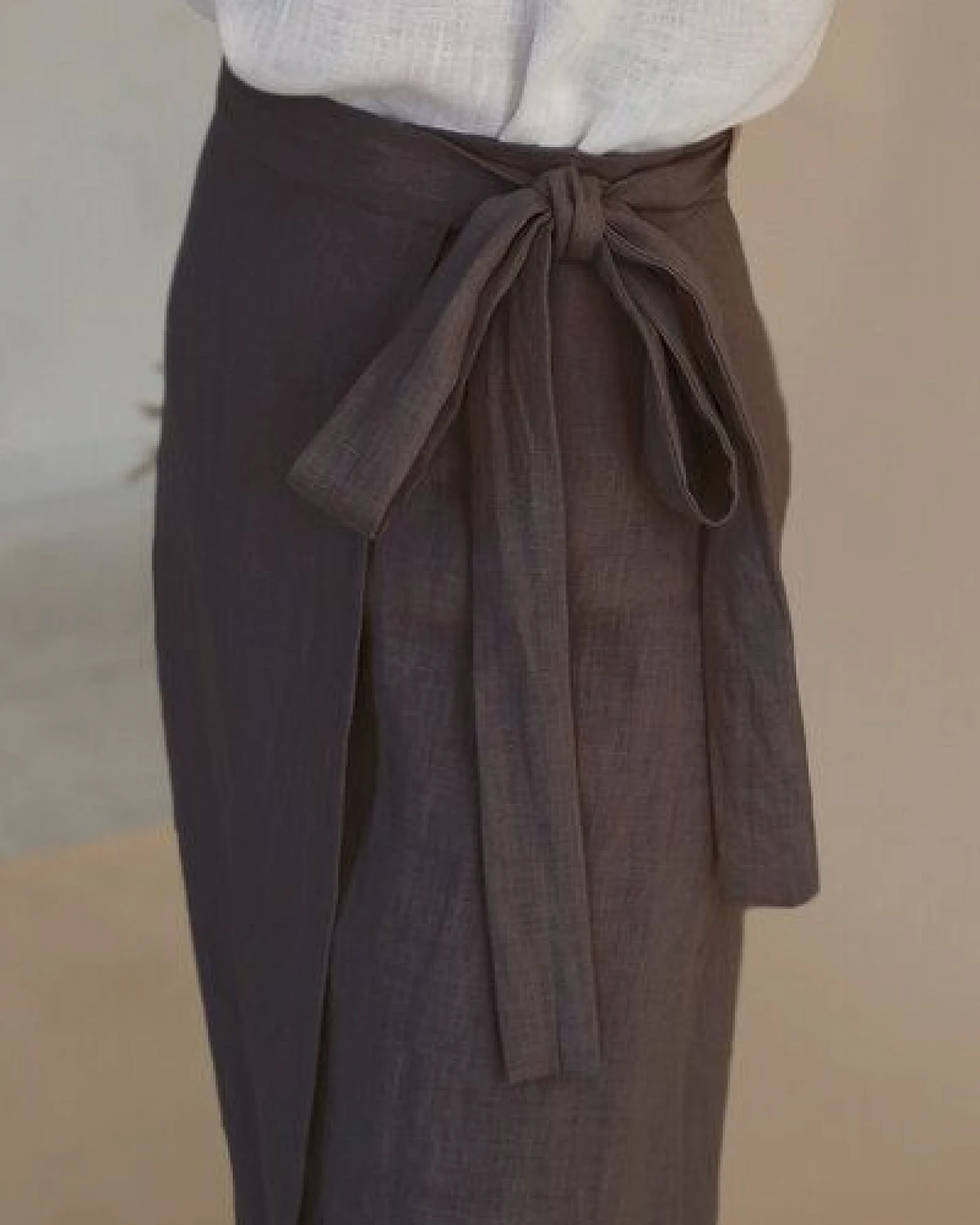 gust. Leinen-Wickelrock - Linen Wrap Skirt - 100% Bio-Leinen – Ansicht 2
